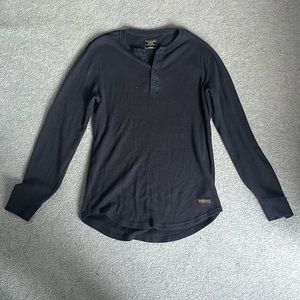 Men’s L Navy Long sleeve waffle Henley shirt Abercrombie & Fitch